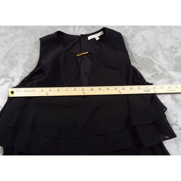 TASH SOPHIE Dress Womens Medium Black Layered Midi Keyhole Party Dancing NWOT - Picture 5 of 8